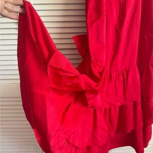 Vibrant Red Ruffled Dress